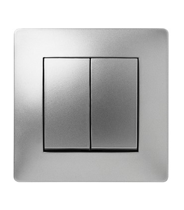 CONMUTADOR DOBLE HABITAT15 10A-250V ALU.