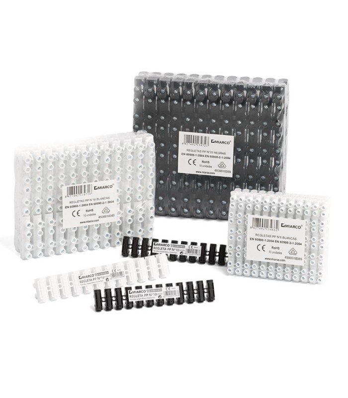 REGLETA CONEXION 4 MM NEGRA 12 ELEMENTO