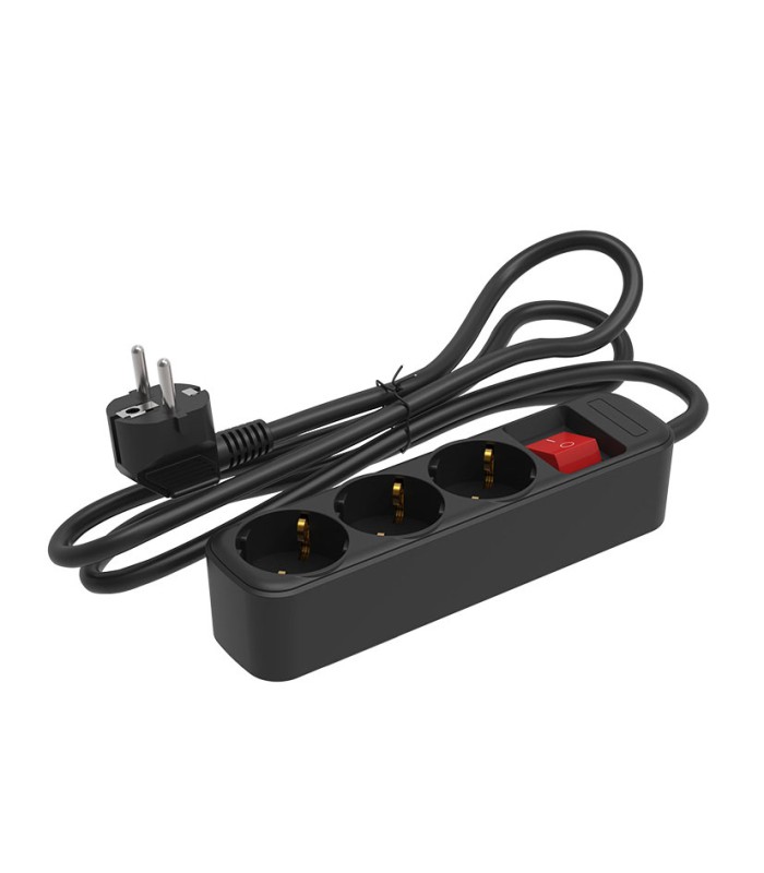 BASE MULTIPLE C/INTER. 3 TOMAS 1,5 M NEG