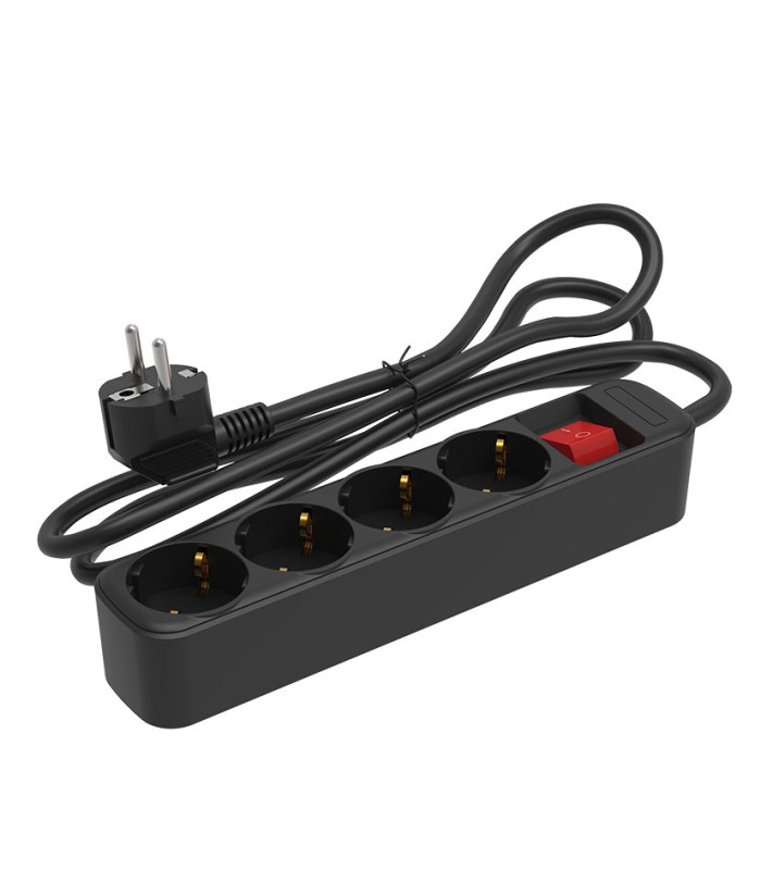 BASE MULTIPLE C/INTER. 4 TOMAS 1,5 M NEG