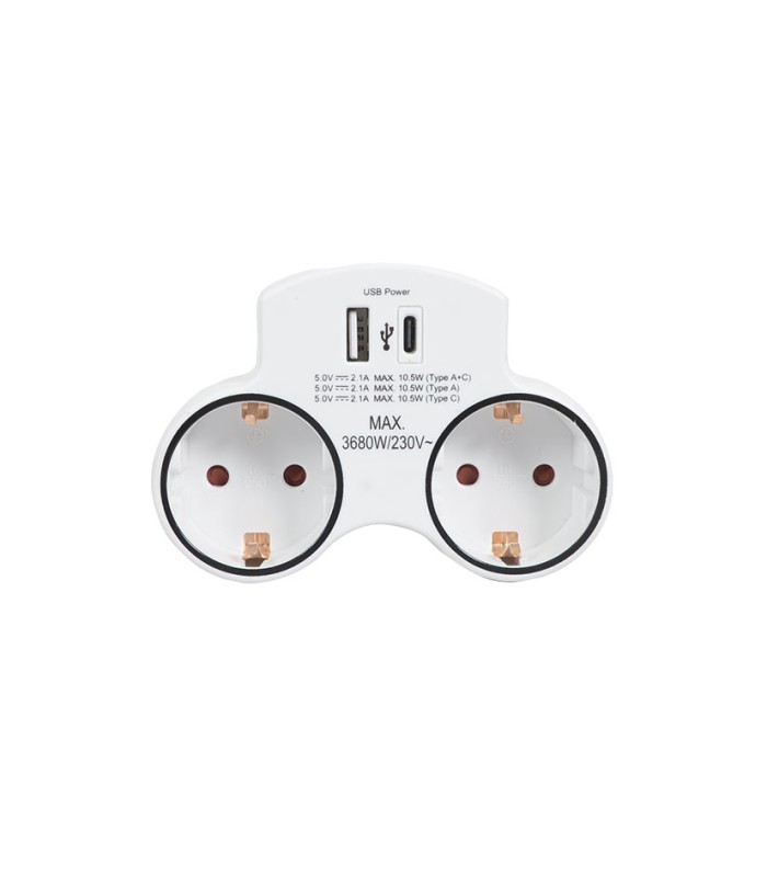 ADAPTADOR DOBLE CON USB A+C