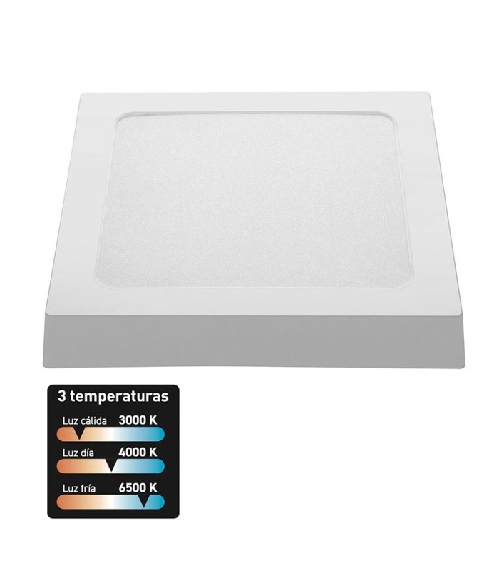 DOWNLIGHT LED CUAD.SUPERFICIE. 18W.3CCT.