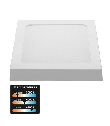 DOWNLIGHT LED CUAD.SUPERFICIE. 18W.3CCT.
