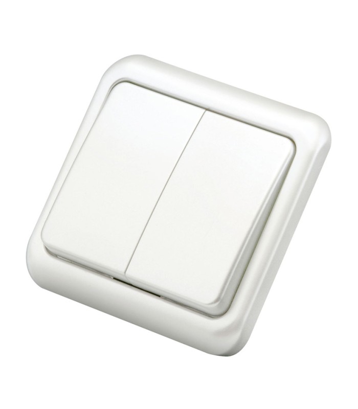 DOBLE CONMUTADOR EMPOTRABLE BLANCO