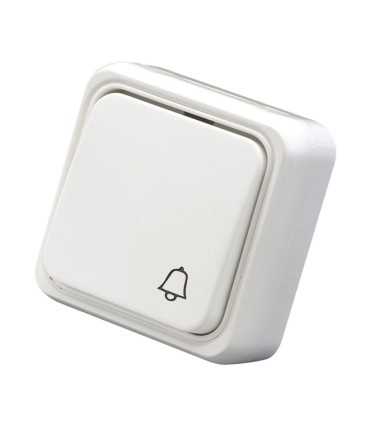PULSADOR TIMBRE SUPERFICIE BLANCO