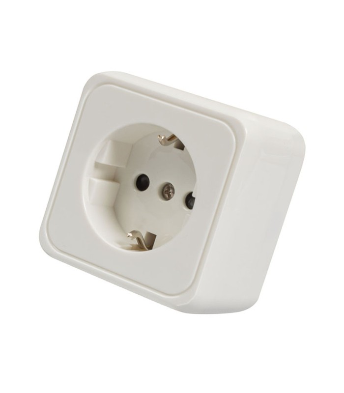 BASE ENCHUFE SUPERFICIE BLANCO