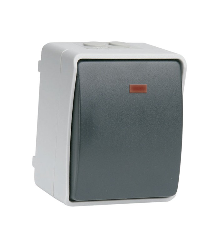 PULSADOR CON LUZ GRIS