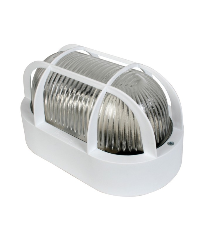 APLIQUE EXTERIOR OVALADO BLANCO. 60 W