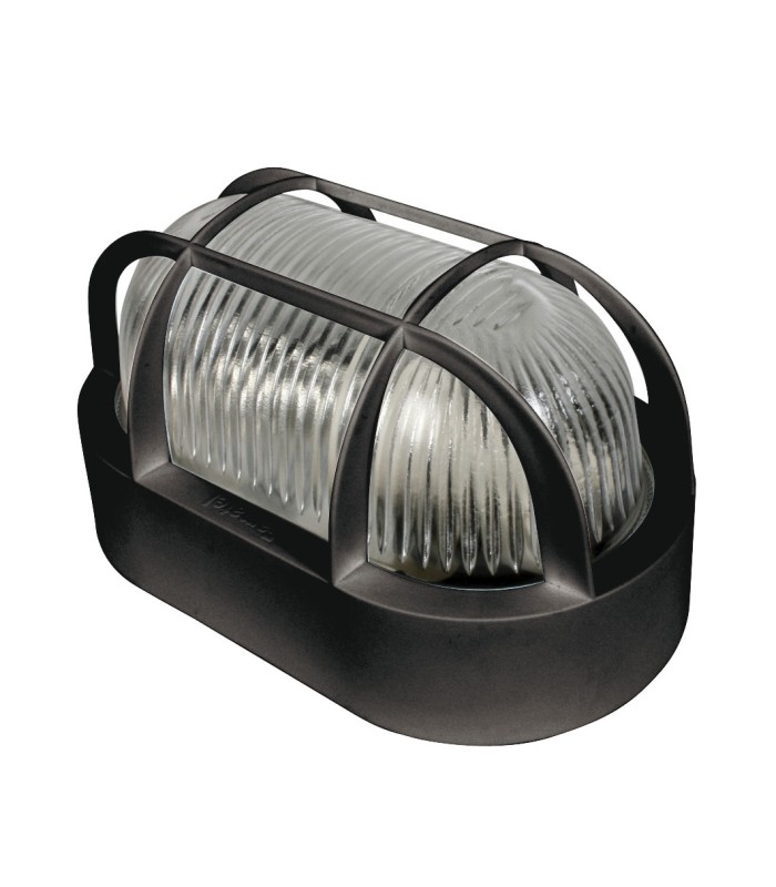 APLIQUE EXTERIOR OVALADO NEGRO. 60 W