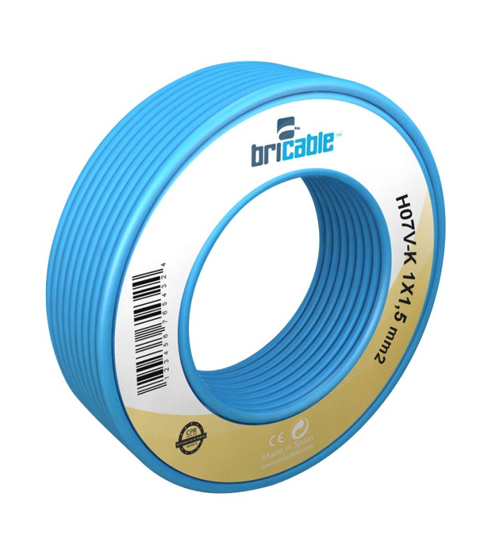 CABLE ELECT 1,5Ø AZUL 5M. NORMA H07V-k