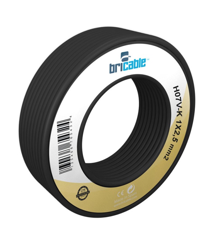 CABLE ELECT. 2,5Ø NEGRO. 10M. NORMA H0