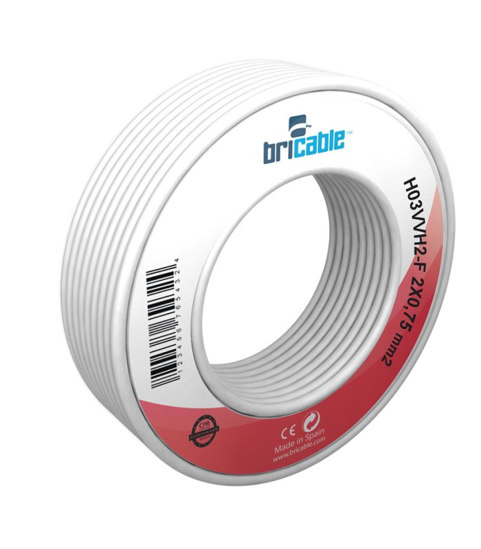 CAB.ELECT 2X0,75Ø BLANCO 10M.