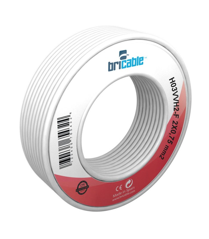 CAB.ELECT 2X0,75Ø BLANCO 25M