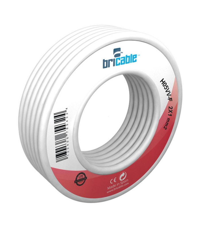 CAB.ELECT 2X1,0 Ø BLANC 25M