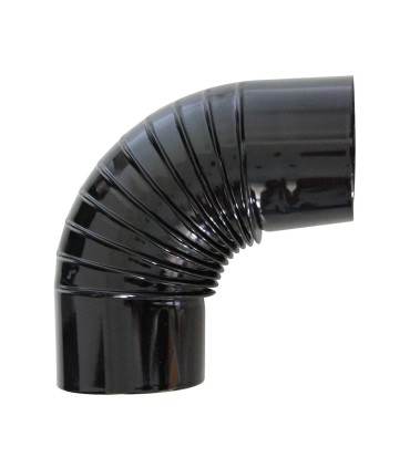 CODO ESTUFA VITRIF. NEGRO. 90º Ø 100 mm.