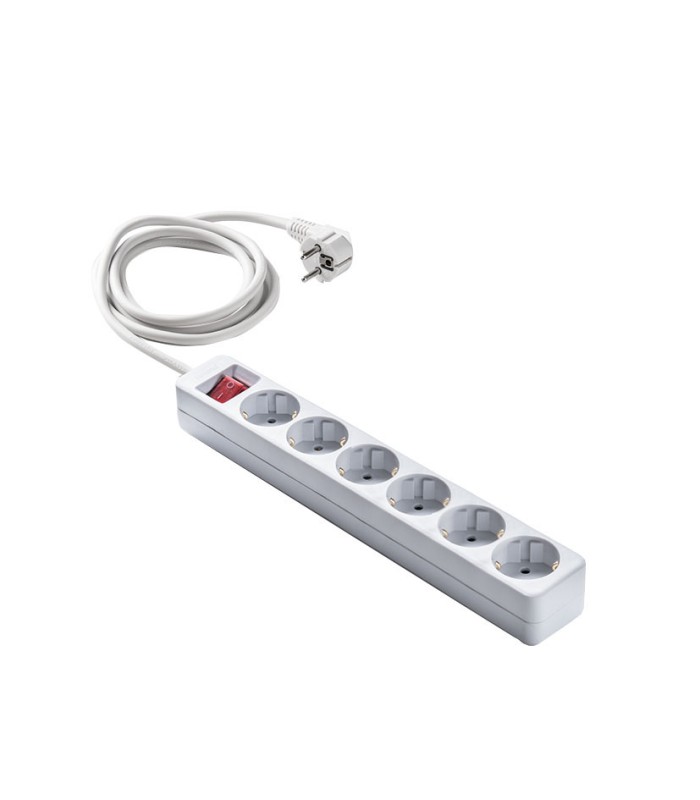 BASE 6 TOMAS TT C/INT.CABLE 5 M. BLANCO