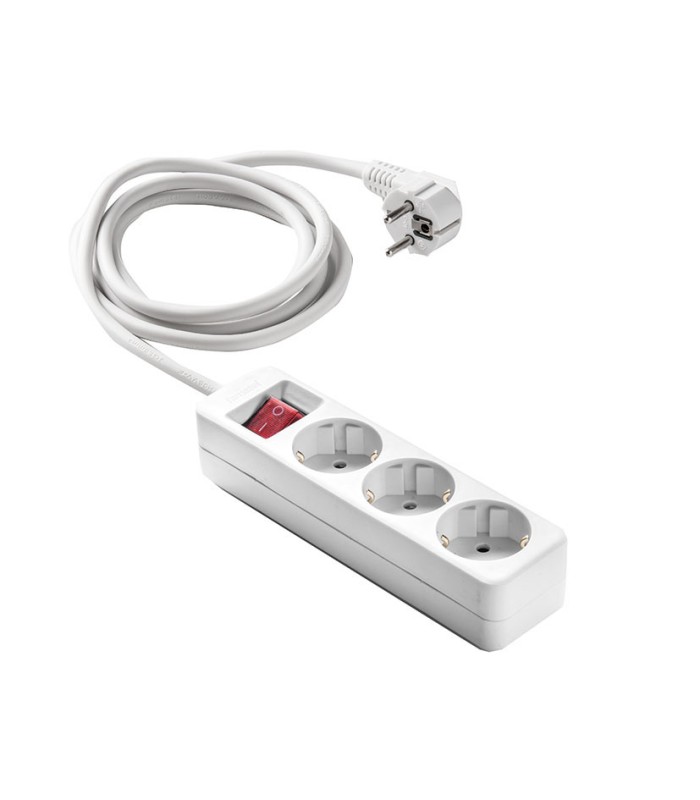 BASE 3 TOMAS TT C/INT.CABLE 5 M. BLANCO