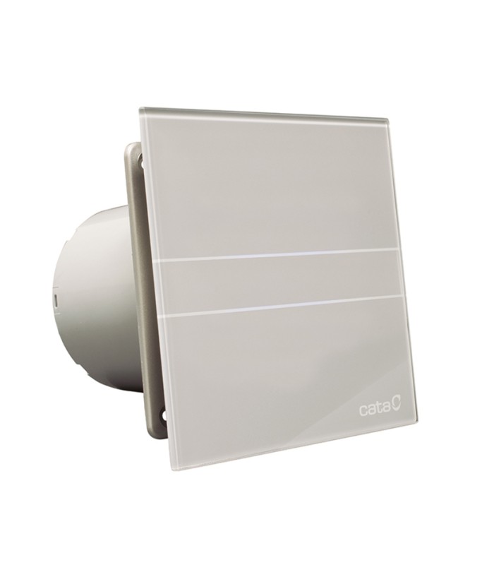 EXTRACTOR BAÑO 100MM 8W GLASS TIMER GRIS