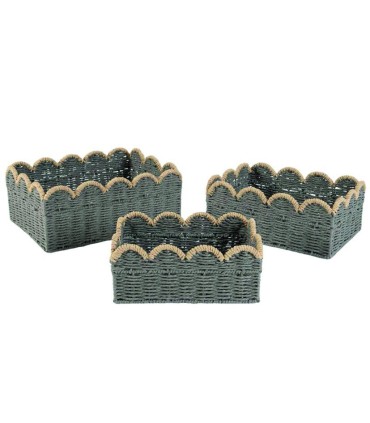 JUEGO 3 CESTAS BICOLOR GRIS