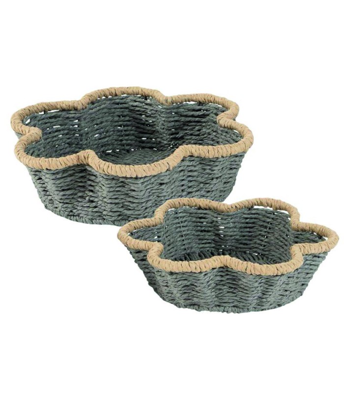 JUEGO 2 CESTAS BICOLOR GRIS