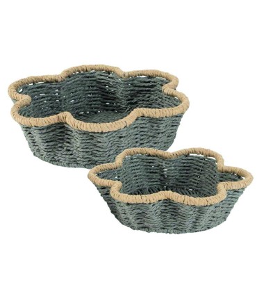 JUEGO 2 CESTAS BICOLOR GRIS