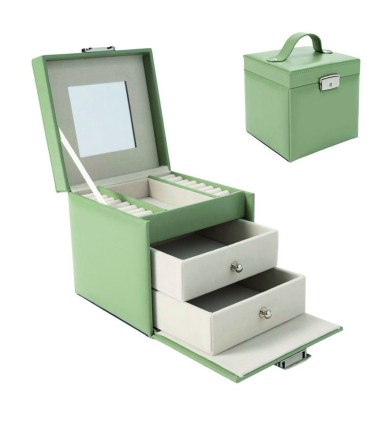 JOYERO 2 CAJONES VERDE BASIL