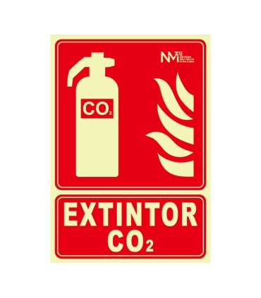SEÑAL EXTINTOR CO2 PVC 0,7 210X300MM