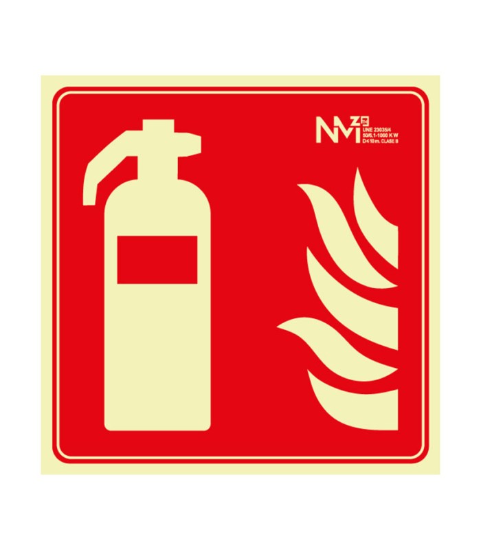 SEÑAL EXTINTOR PVC 0,7MM 210X210MM