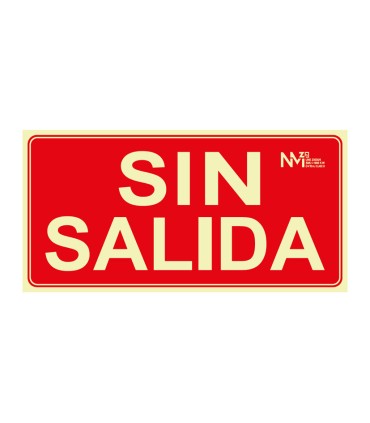 SEÑAL SIN SALIDA PVC 0,7MM 320X160MM