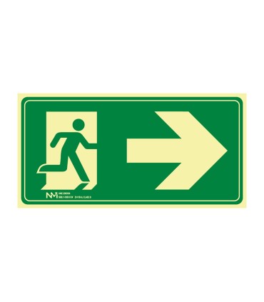 SEÑAL EVACUA.FLECHA DERECHA PVC 0,7MM