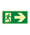 SEÑAL EVACUA.FLECHA DERECHA PVC 0,7MM