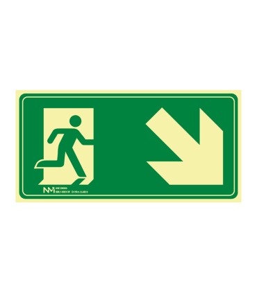 SEÑAL EV ESCA. ABAJO DERECHA PVC 0,7MM