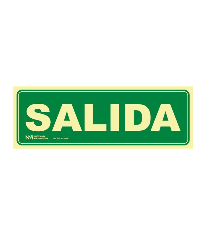 SEÑAL SALIDA PVC 0,7MM 105X300 MM