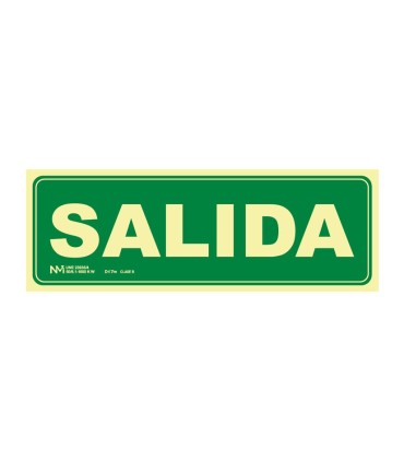 SEÑAL SALIDA PVC 0,7MM 105X300 MM