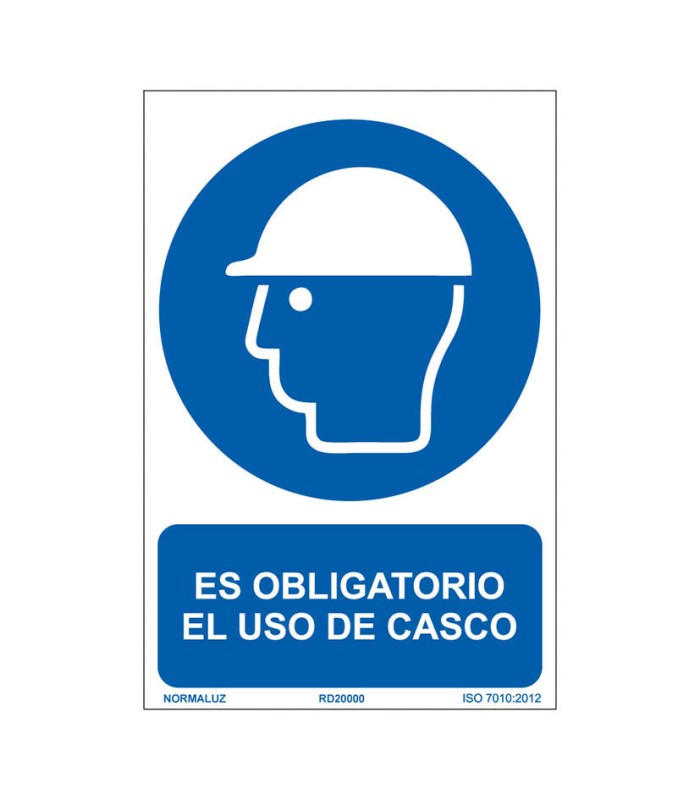 SEÑAL OBLIG USO DEL CASCO  210X300MM