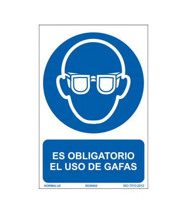 SEÑAL OBLIG EL USO DE GAFAS  210X300MM