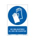 SEÑAL OBLIG EL USO DE GUANTES  210X300MM