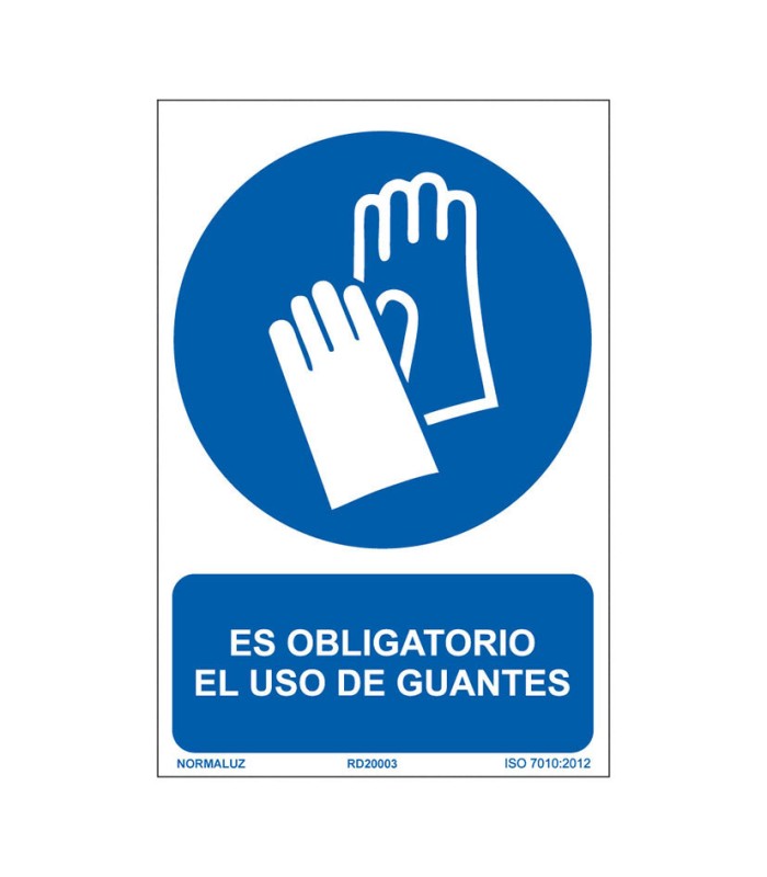 SEÑAL OBLIG EL USO DE GUANTES  210X300MM