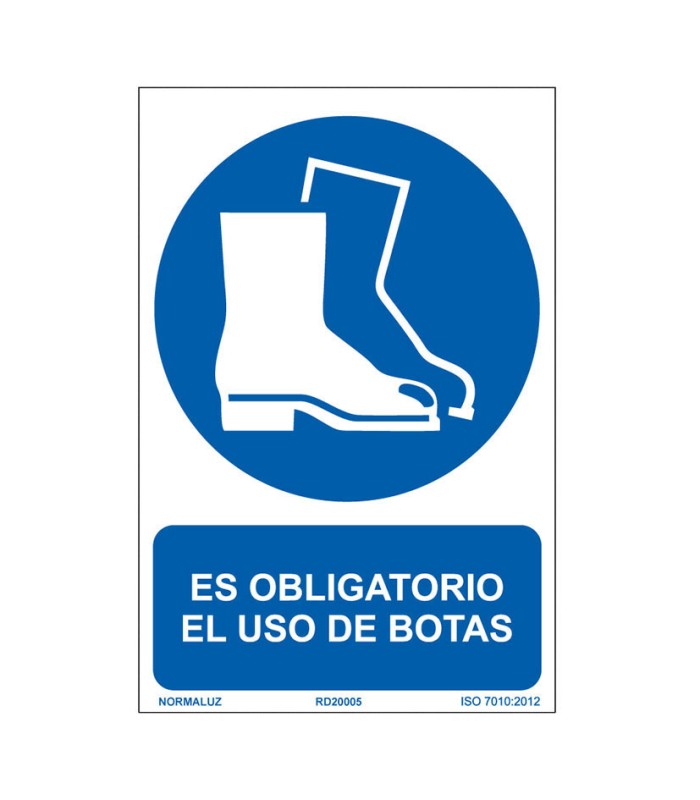 SEÑAL OBLIGA. EL USO DE BOTAS 210X300MM