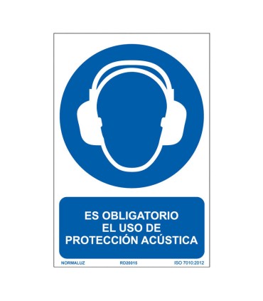 SEÑAL OBLIG USO PROTEC. ACUS.  210X300MM