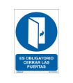SEÑAL OBLIG CERRAR LAS PUERTAS 210X300MM