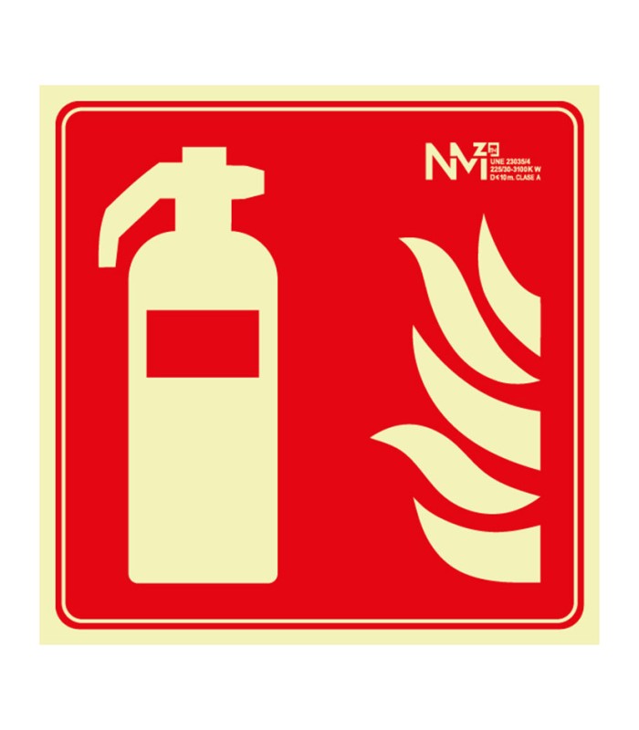 SEÑAL EXTINTOR PVC 1MM CLASE A 210X210MM