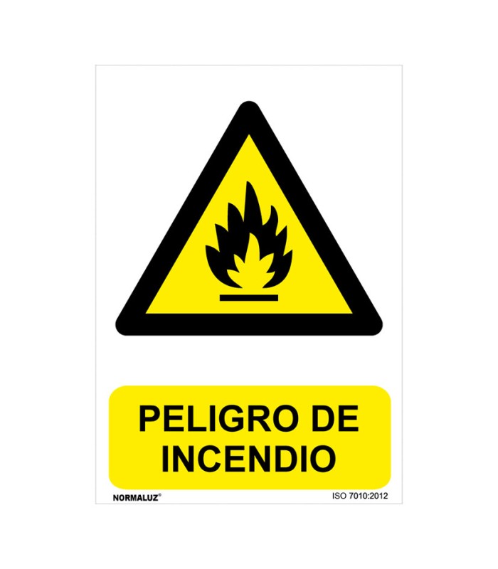 SEÑAL PELIGRO DE INCENDIO 210X300MM