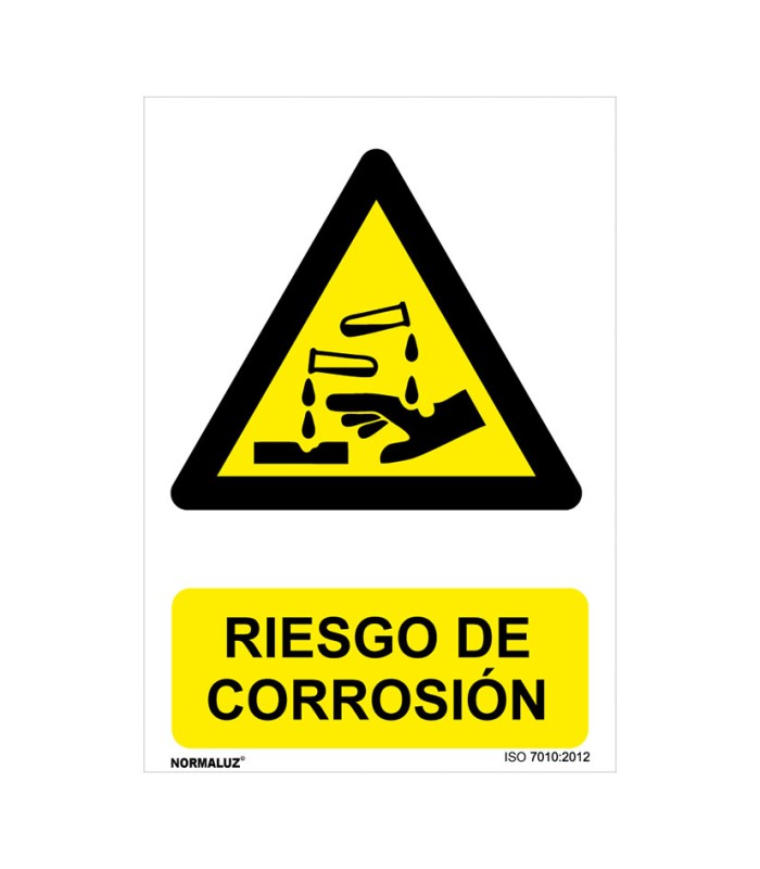 SEÑAL PELIGRO RIESGO DE CORROSION 210X30
