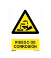 SEÑAL PELIGRO RIESGO DE CORROSION 210X30