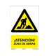 SEÑAL PELIG ATEN ZONA DE OBRAS 210X300MM