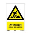 SEÑAL PELIG ATEN ZONA DE OBRAS 210X300MM