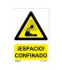 SEÑAL PELIG ESPACIO CONFINADO 210X300MM