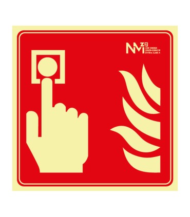 SEÑAL PULSADOR PVC 1MM CLASE A 210X210MM