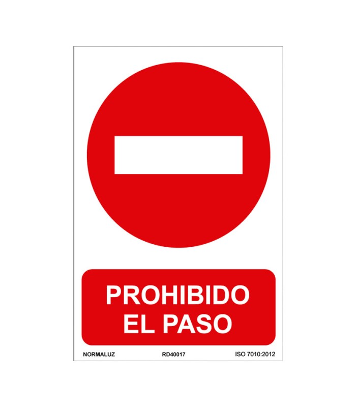 SEÑAL PROHIBIDO EL PASO 210X300MM